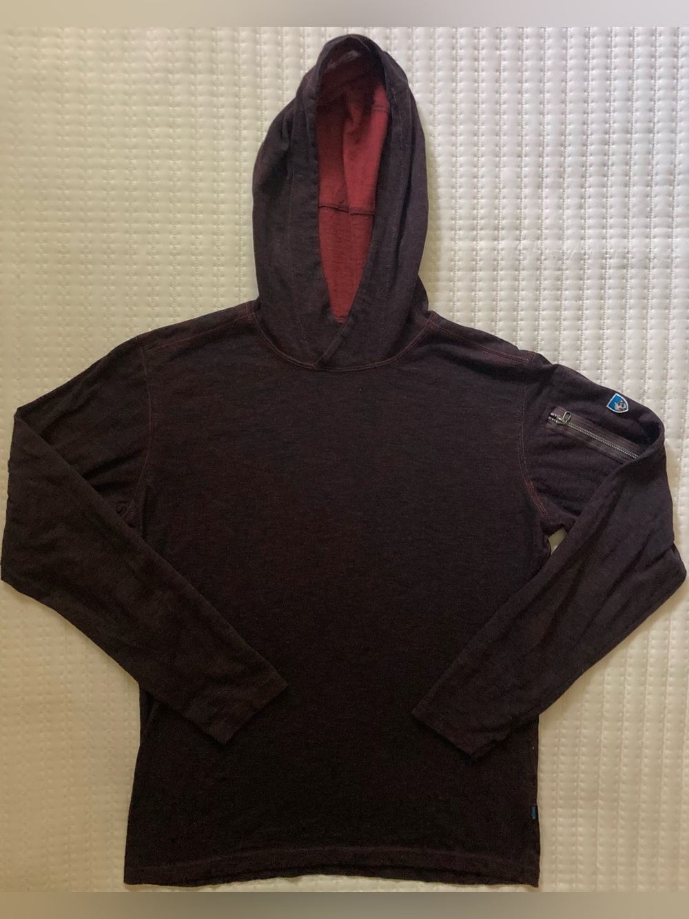Kuhl Vendetta Pullover Hoodie Men’s Medium Burgundy Cotton Poly 7249 Hiking